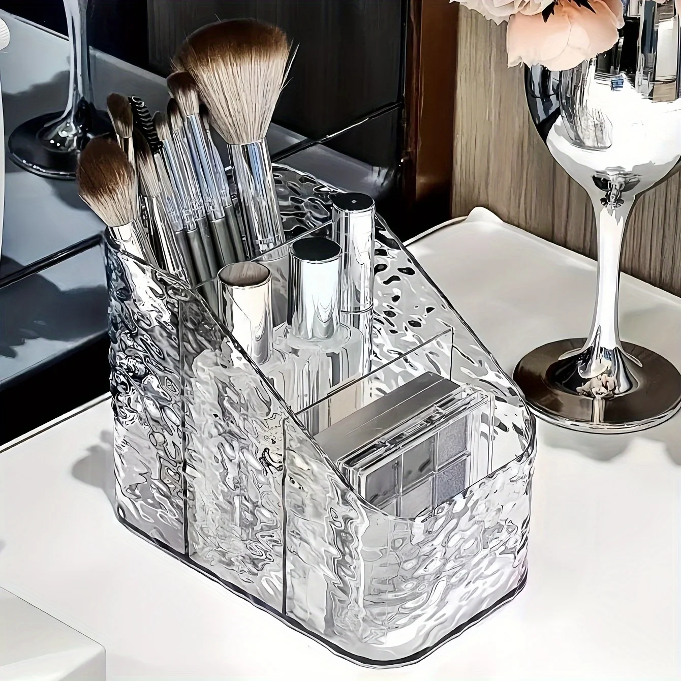 A set of transparent cosmetic storage box, plastic cosmetic storage box, cosmetic table, lipstick ice frame, skin care products, - Image 5