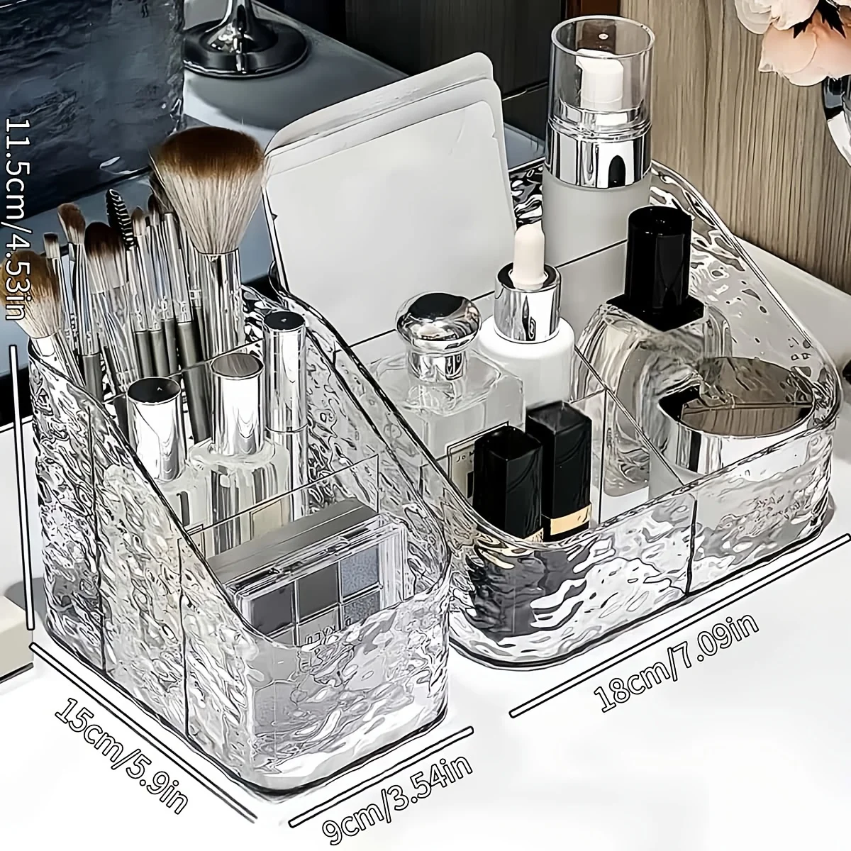 A set of transparent cosmetic storage box, plastic cosmetic storage box, cosmetic table, lipstick ice frame, skin care products, - Image 4