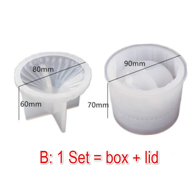 Cosmetic Cup Resin Mold Silicone Storage Box Mold Epoxy Casting DIY Resin Craft Kit Bottle Display Jewelry Container Candlest - Image 6